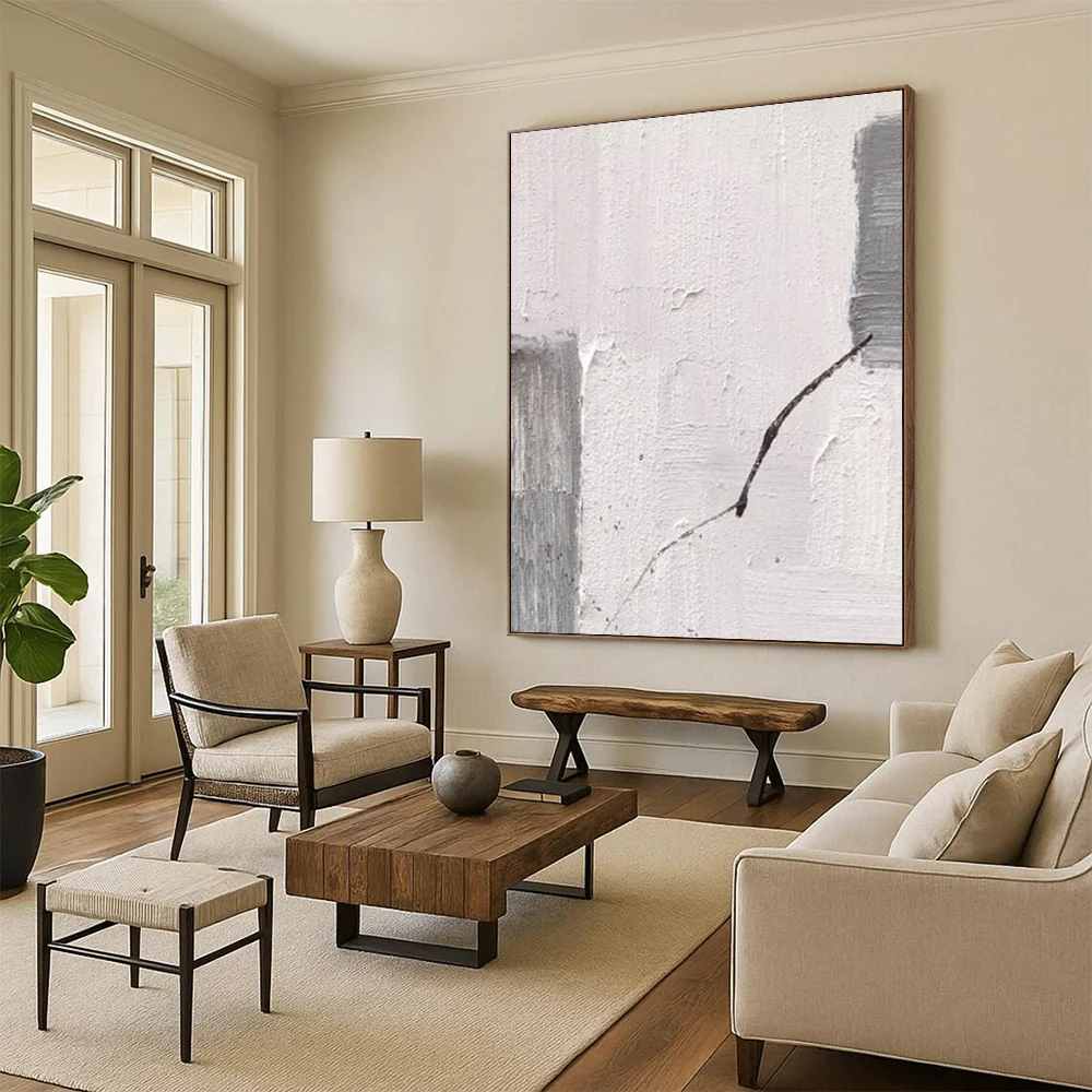 Bold White City - luxury oversized wall art for villa